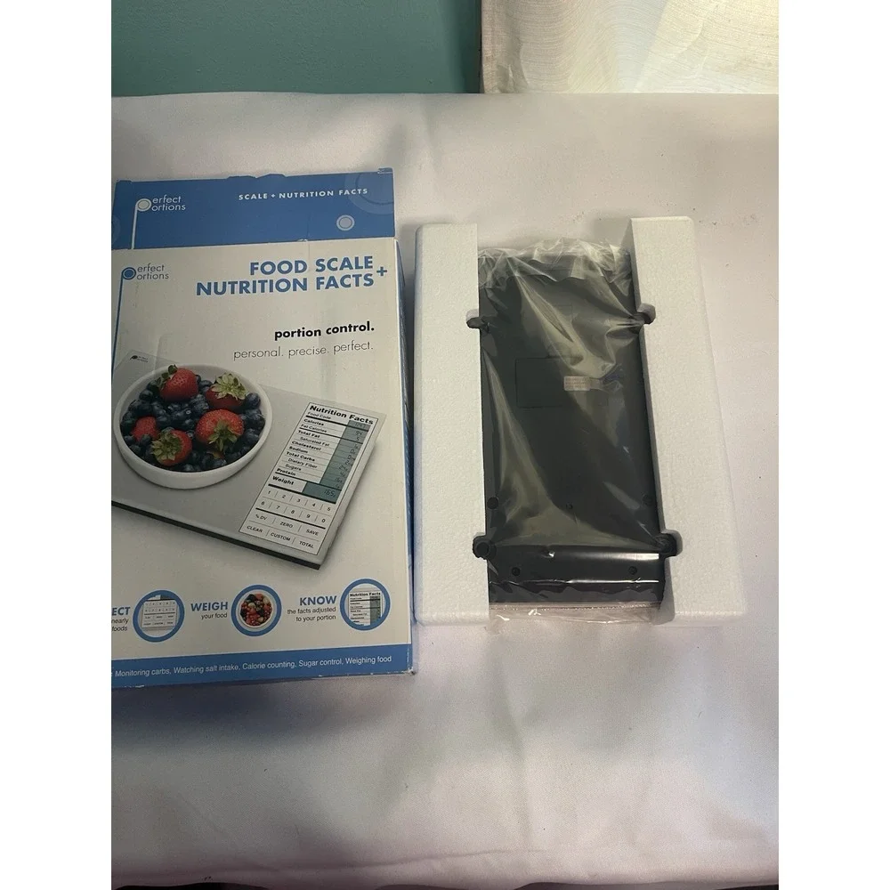 Perfect Portions Digital Scale with Nutrition Facts‎ Display, Silver BinA